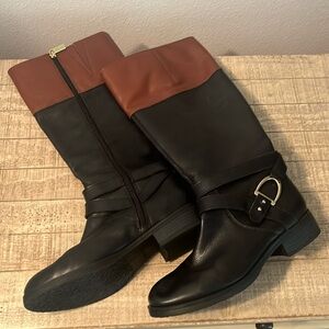 Bandolino BDTESSI Womens leather boots brown and black SZ 7.5